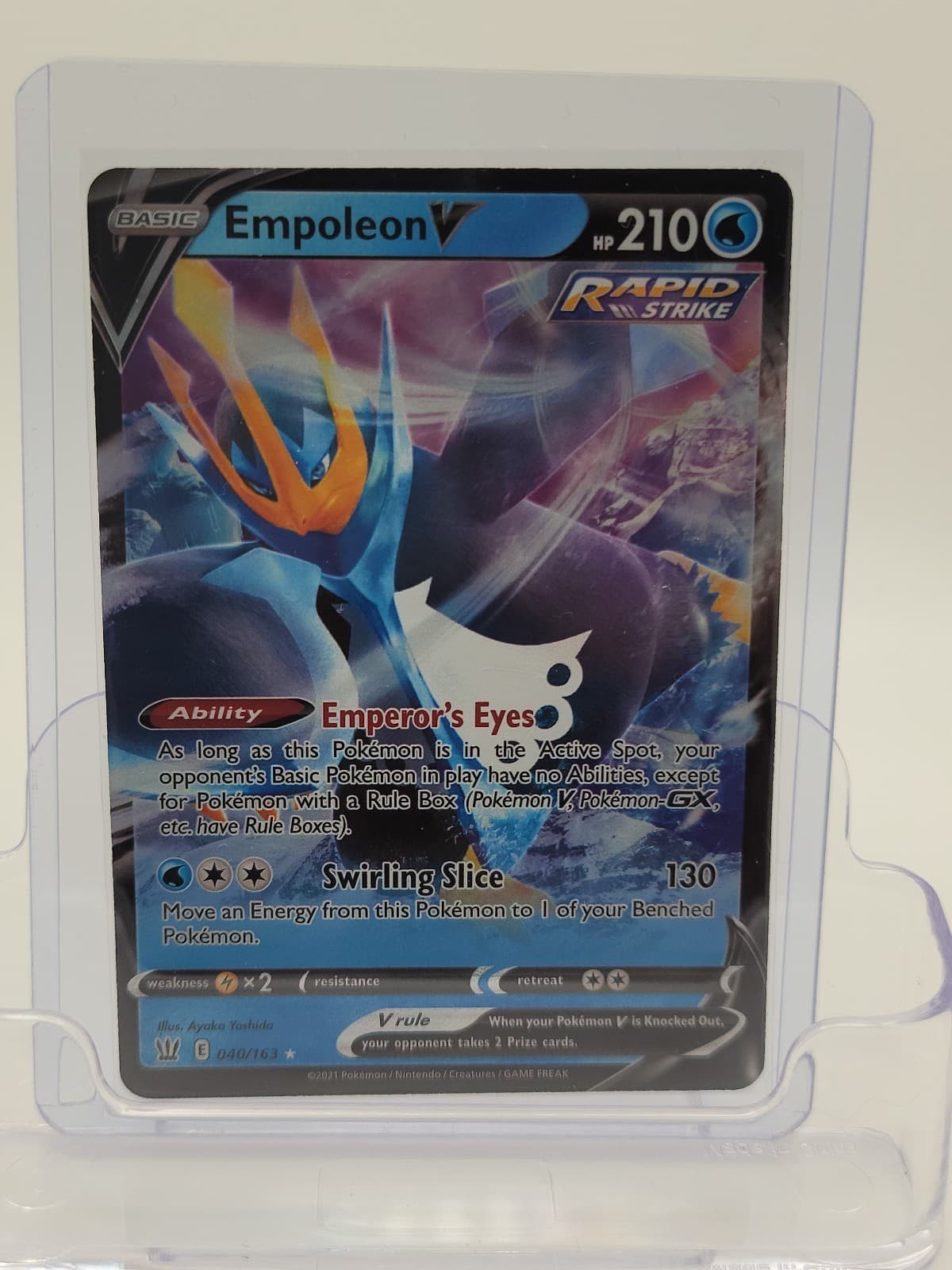 Empoleon V | 040/163 | Holo V | Rare | Battle Styles | Pokemon | Worn Condition